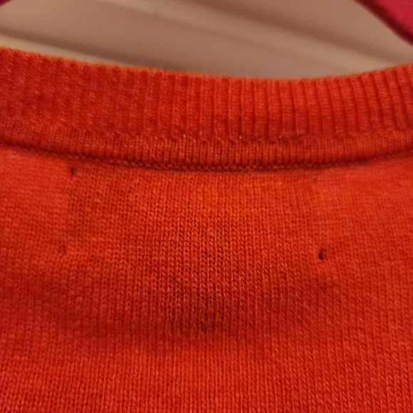 Banana Republic Italian Merino Wool Blend Sweater Orange Preppy Outdoors XS - Picture 12 of 13
